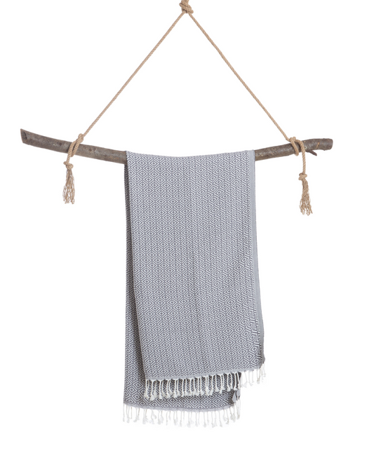 ELA Hammam Beach Towel, Spa Sauna Towel - Anthracite-2