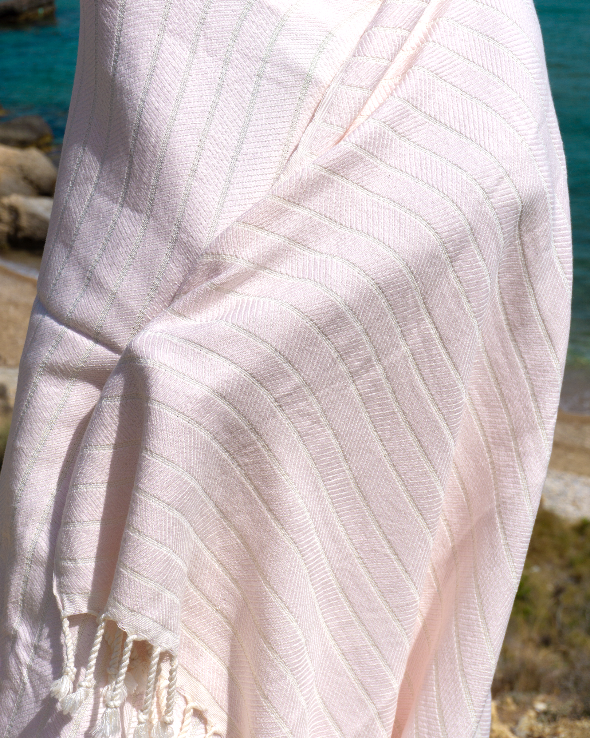 ILVA Turkish Hammam Towel, Spa & Sauna Towel / Made of Bamboo and Cotton - Pink-1